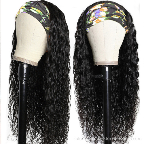 Headband Wigs 2021 Virgin Hair water wave Headband Wig Cuticle Aligned Hair Headband Wig for Women water wave